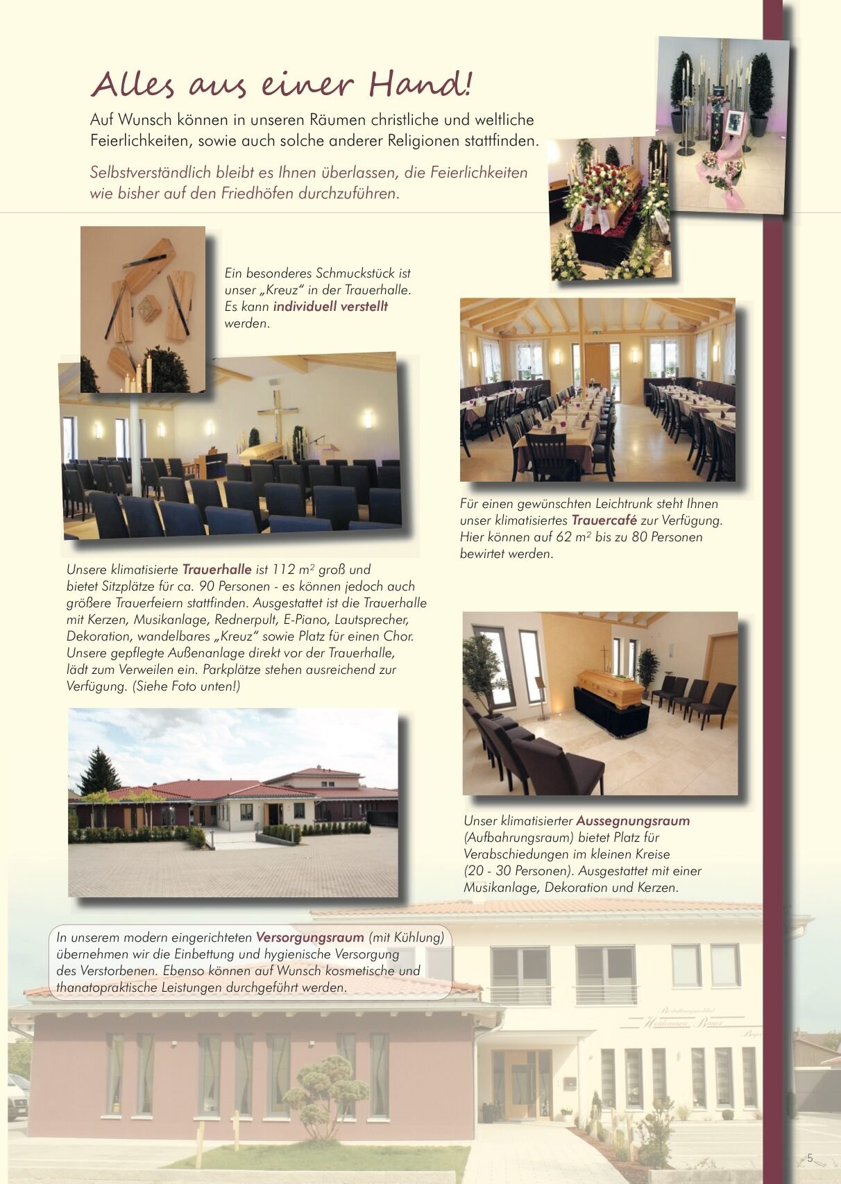 Hausbroschüre des Bestattungsinstituts Bauer, Seite 5