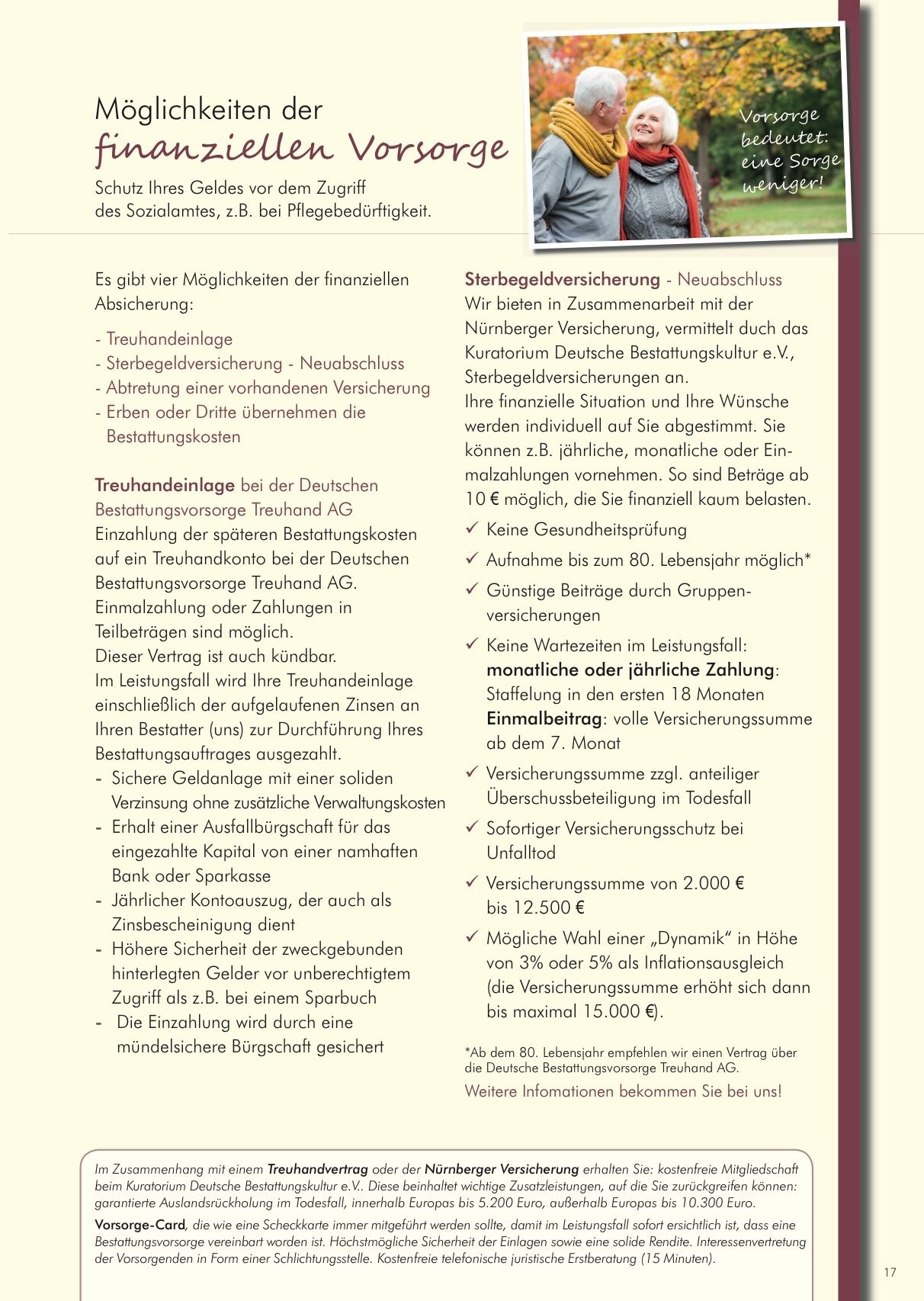 Hausbroschüre des Bestattungsinstituts Bauer, Seite 17