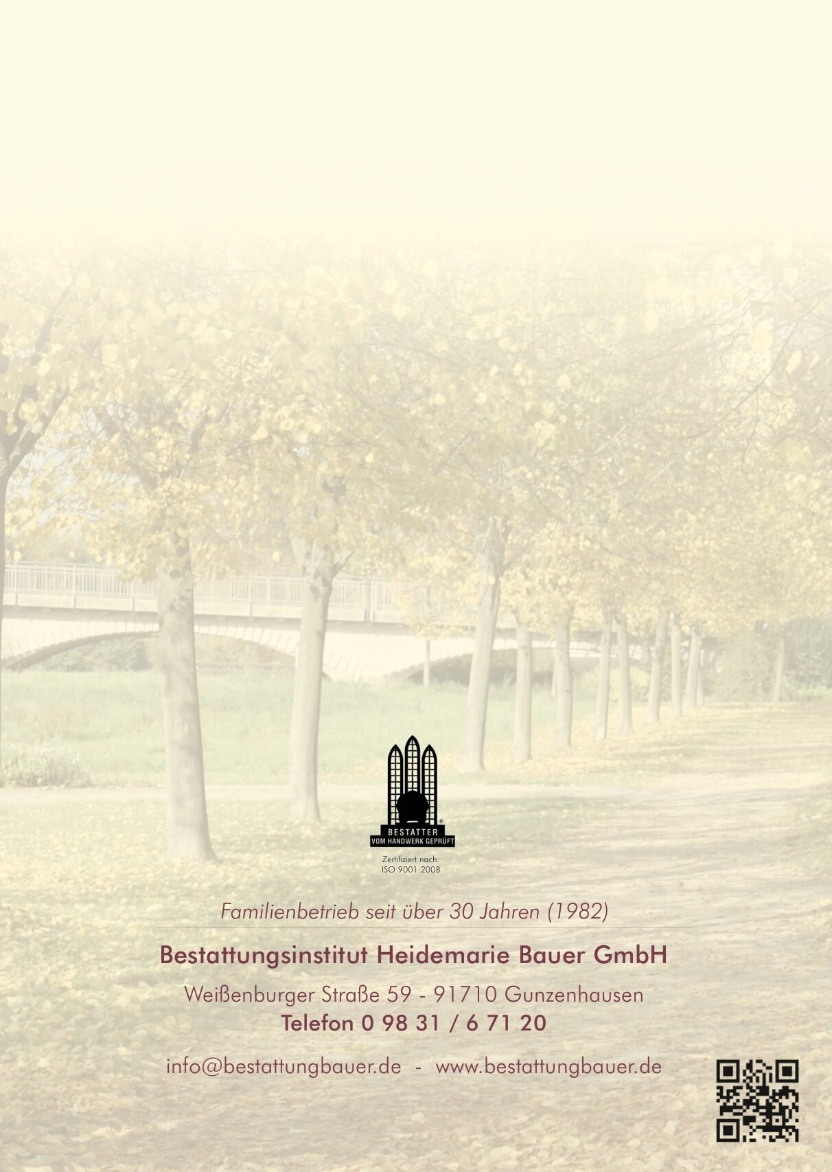 Hausbroschüre des Bestattungsinstituts Bauer, Seite 20
