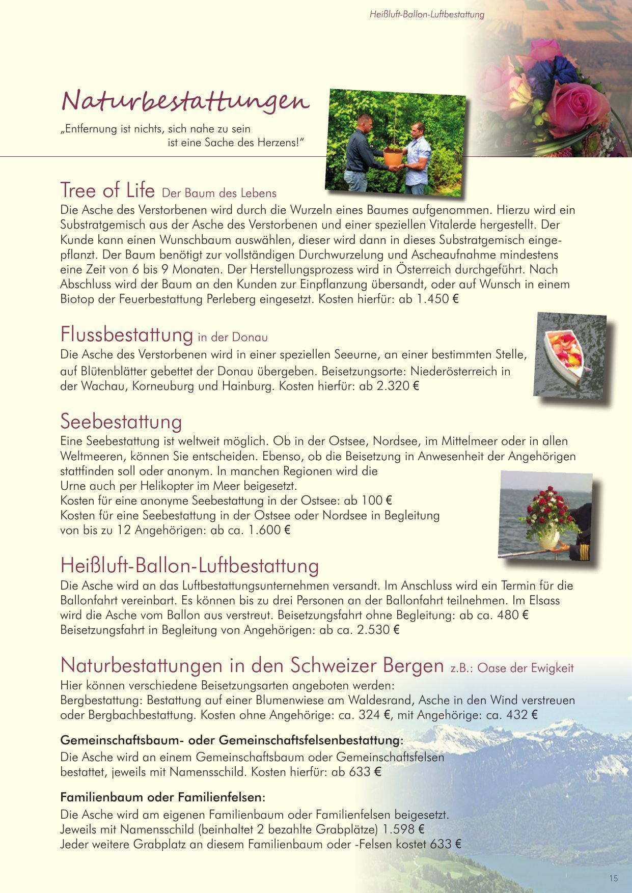 Hausbroschüre des Bestattungsinstituts Bauer, Seite 15