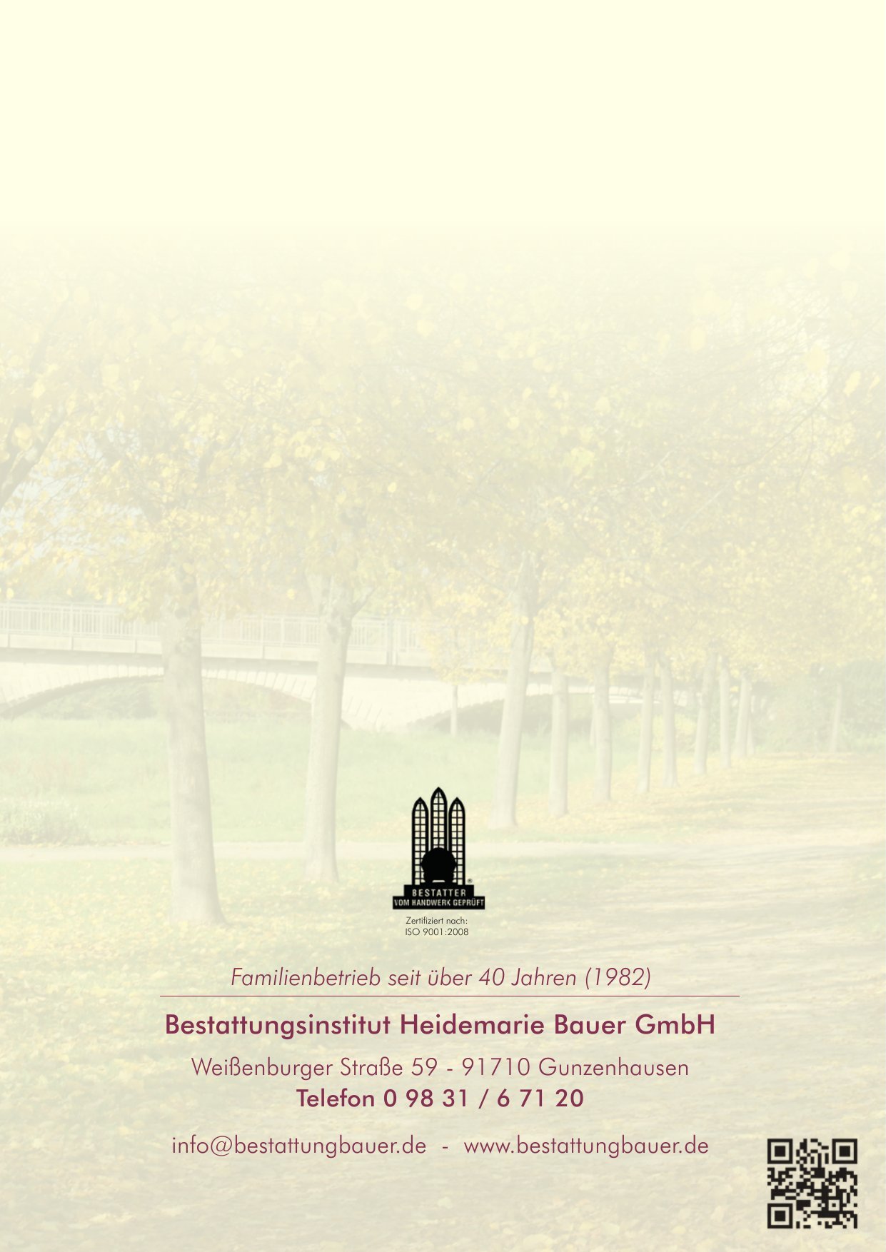 Hausbroschüre des Bestattungsinstituts Bauer, Seite 20